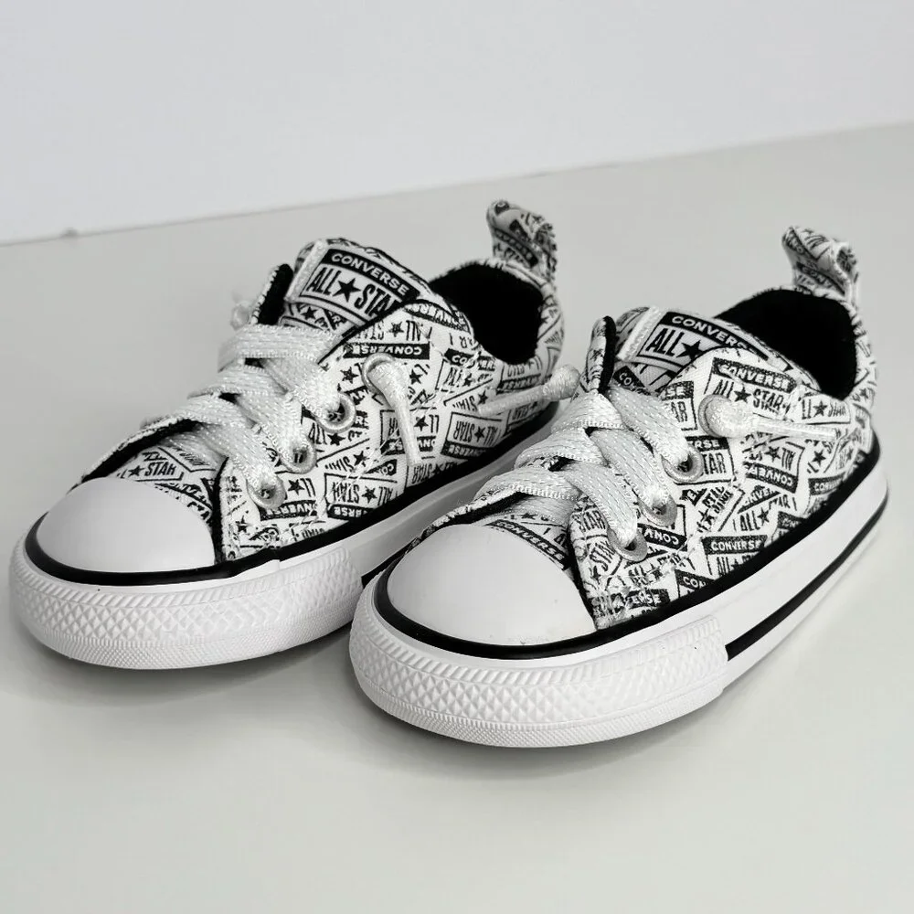 Converse All Star Canvas signature Sneakers - Black/White - Toddler Size‎ 5